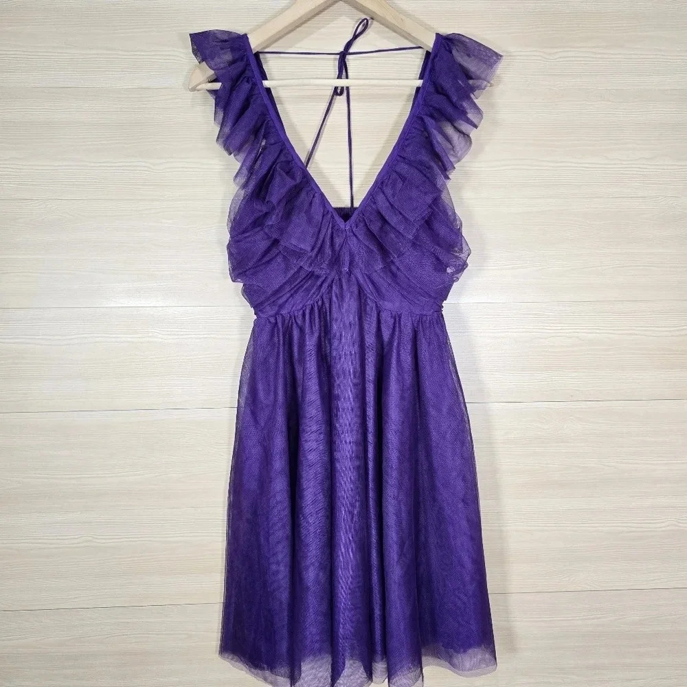 Anthropologie - Maeve‎ Ruffled Tulle Mini Dress size XS - Picture 4 of 14